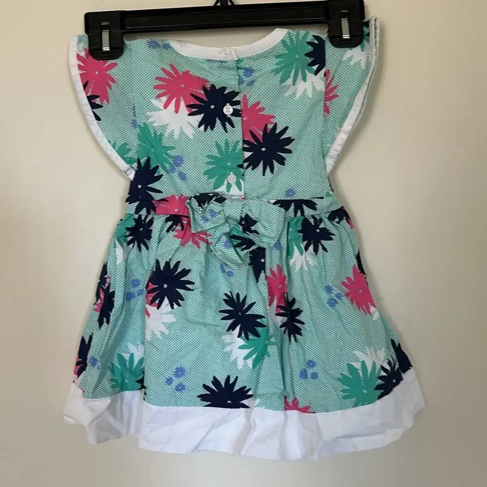 Gymboree Girl’s Cotton Green Floral Summer Dress size 2T New
